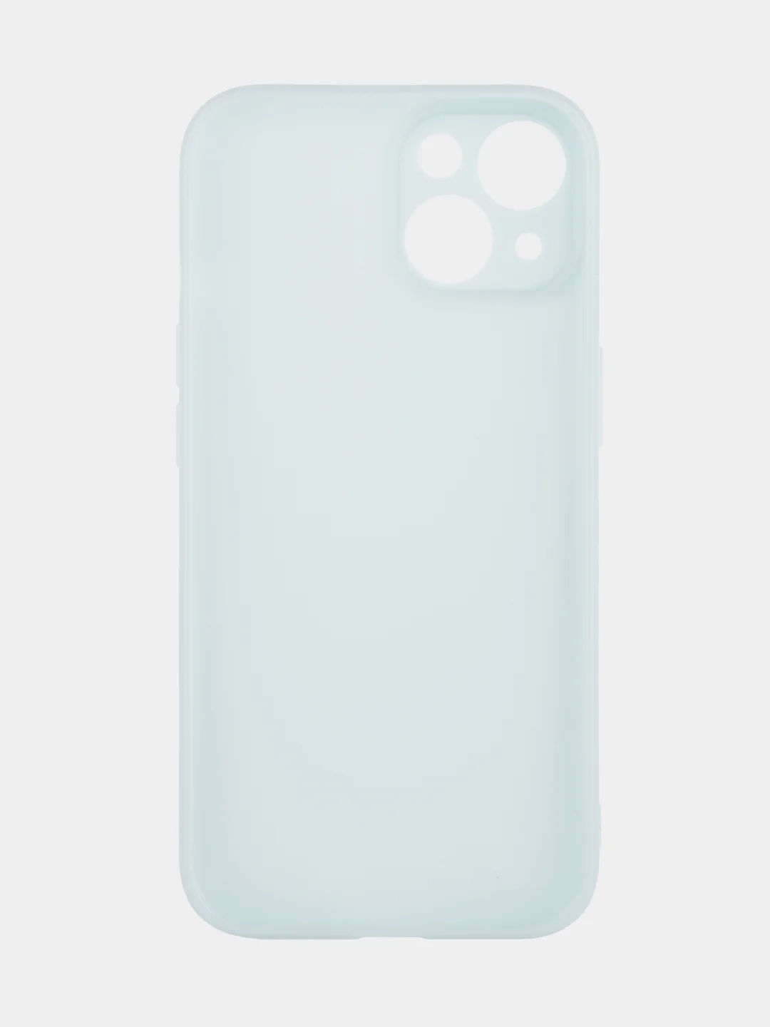 Ледяной чехол для iPhone 15 силиконовый BROSCORP матовый/ прозрачный тонкий c защитой камер бортик