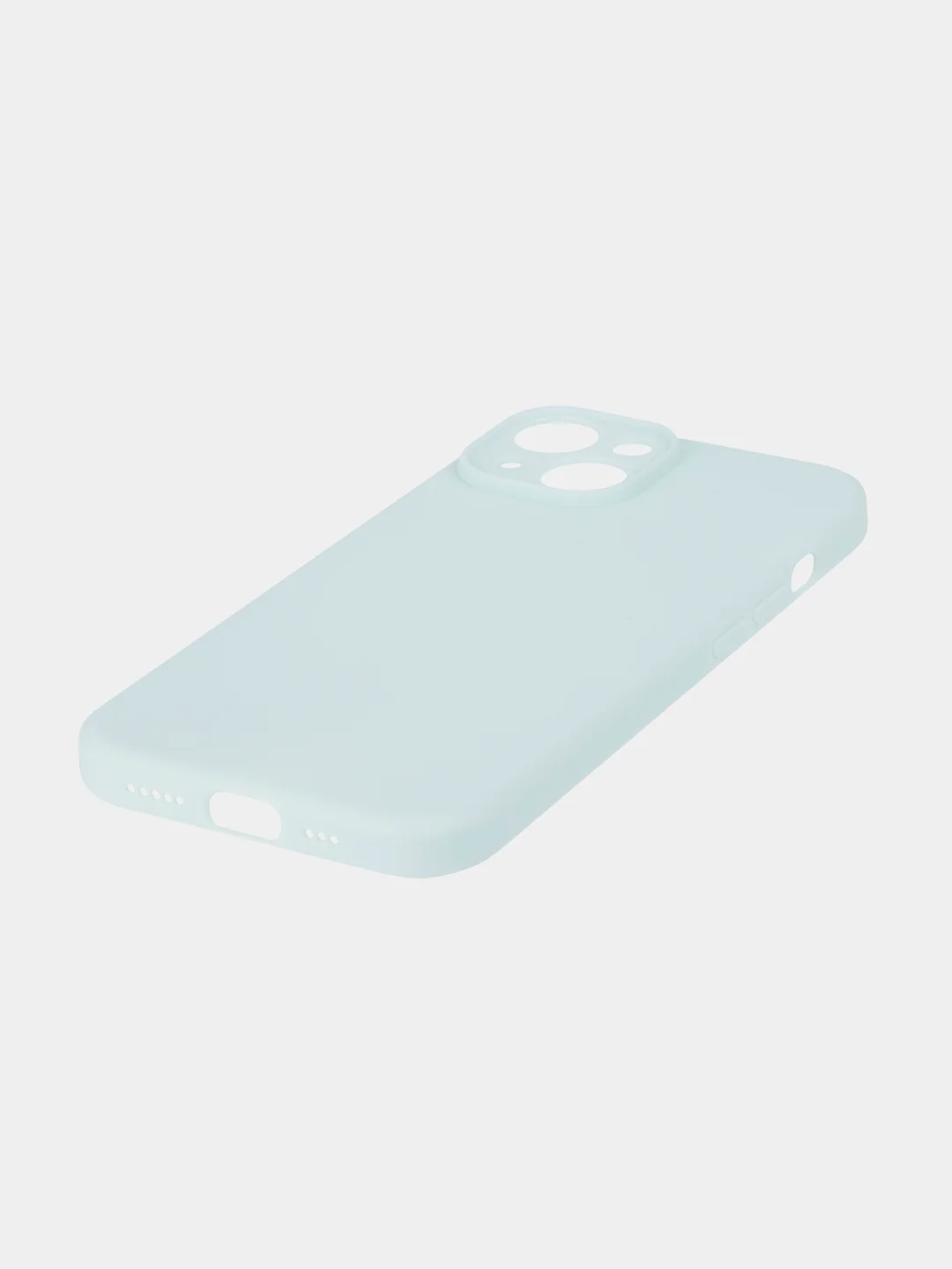 Ледяной чехол для iPhone 15 силиконовый BROSCORP матовый/ прозрачный тонкий c защитой камер бортик