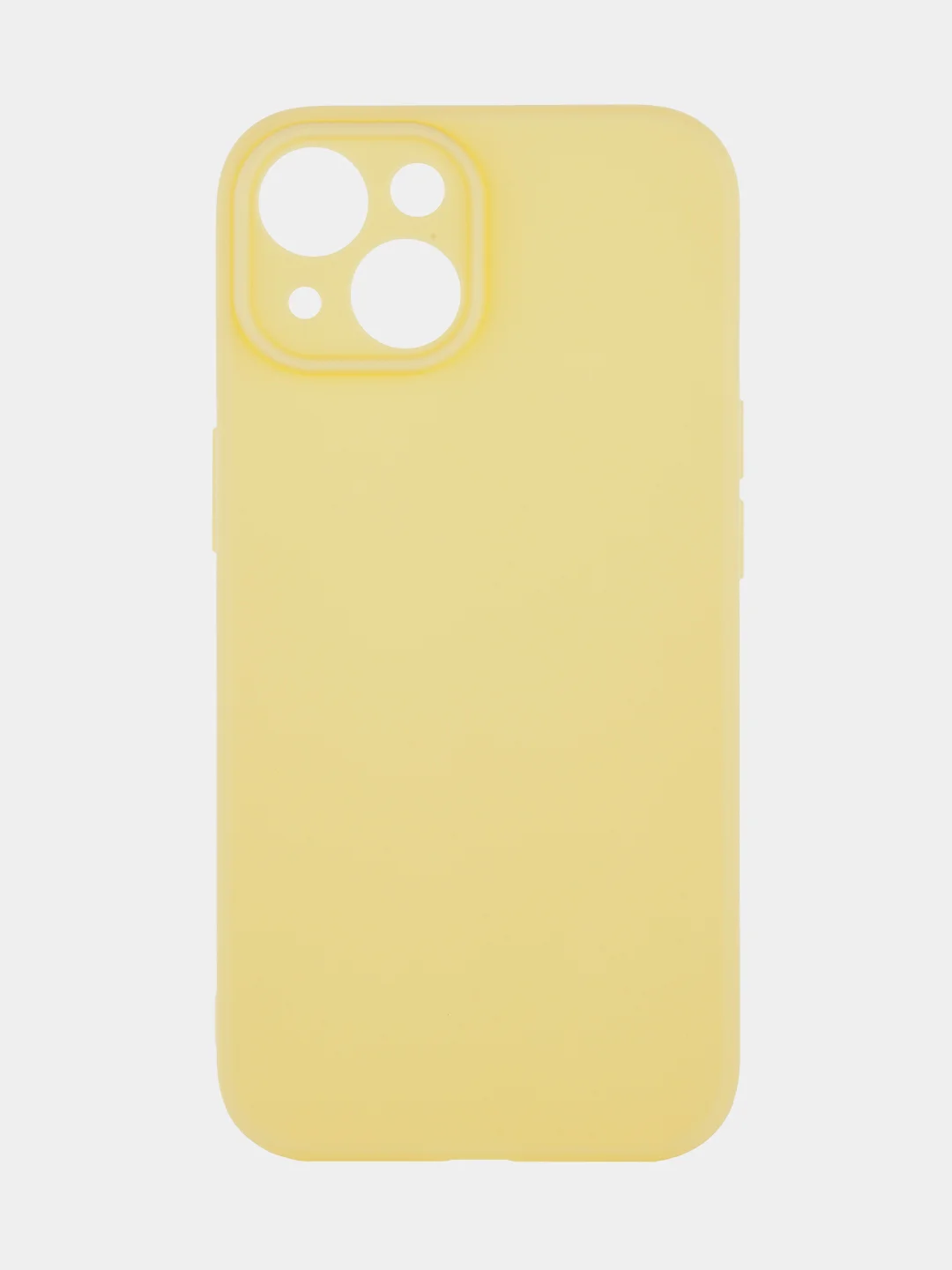 Желтый чехол для iPhone 15 силиконовый BROSCORP матовый/ прозрачный тонкий c защитой камер бортик