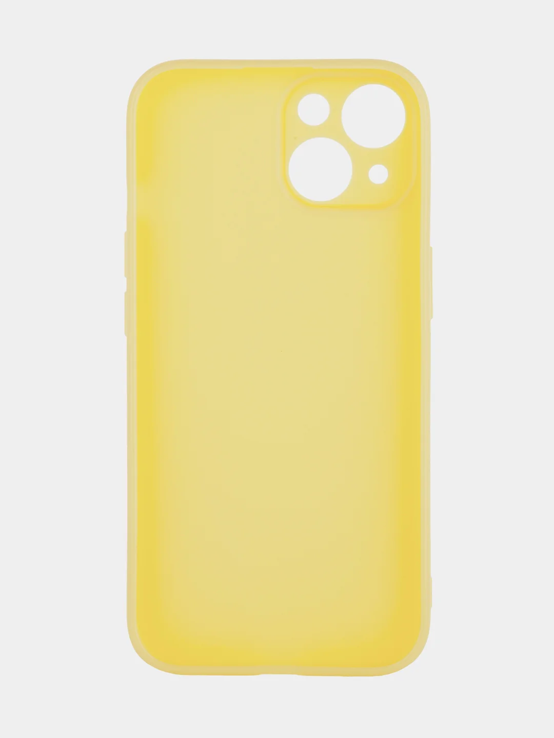 Желтый чехол для iPhone 15 силиконовый BROSCORP матовый/ прозрачный тонкий c защитой камер бортик