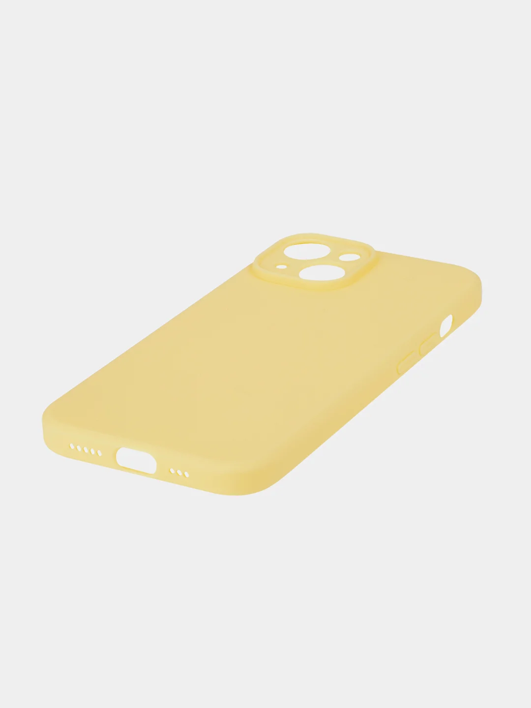Желтый чехол для iPhone 15 силиконовый BROSCORP матовый/ прозрачный тонкий c защитой камер бортик