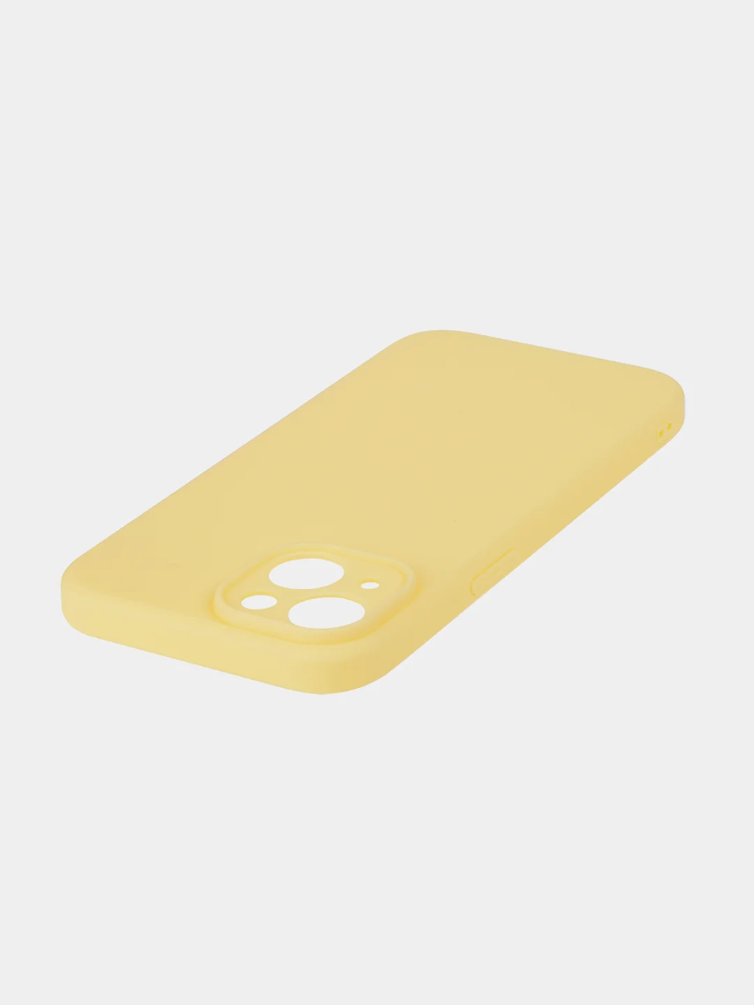 Желтый чехол для iPhone 15 силиконовый BROSCORP матовый/ прозрачный тонкий c защитой камер бортик