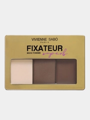 Набор для бровей Vivienne Sabo Fixateur Superb, тени, цветной воск и хайлайтер, тон 02