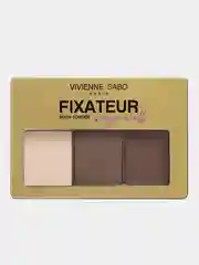 Набор для бровей Vivienne Sabo Fixateur Superb, тени, цветной воск и хайлайтер, тон 02