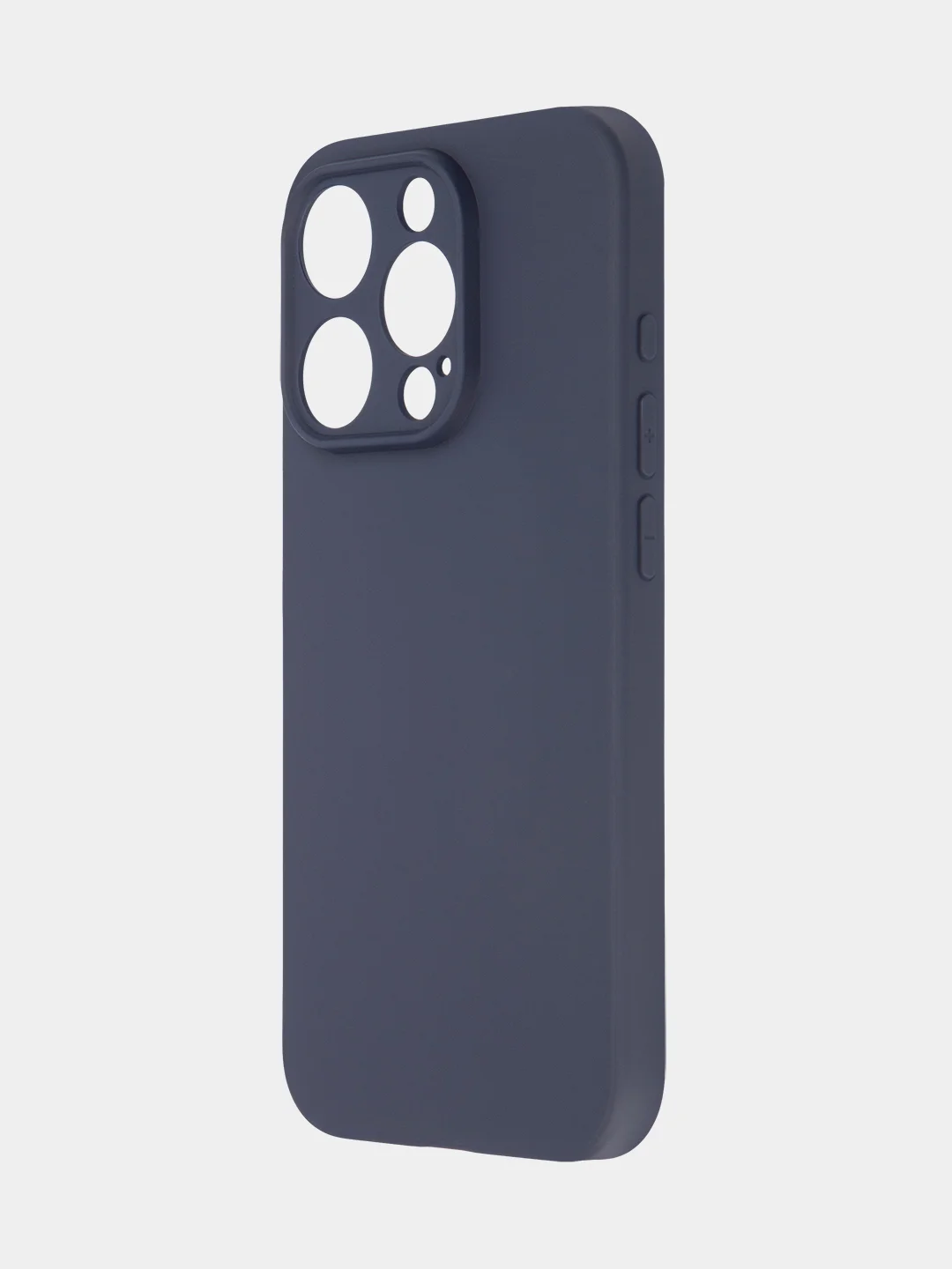 Темно-синий чехол для iPhone 15 Pro силиконовый BROSCORP матовый/ прозрачный/ с карманом, защита камер