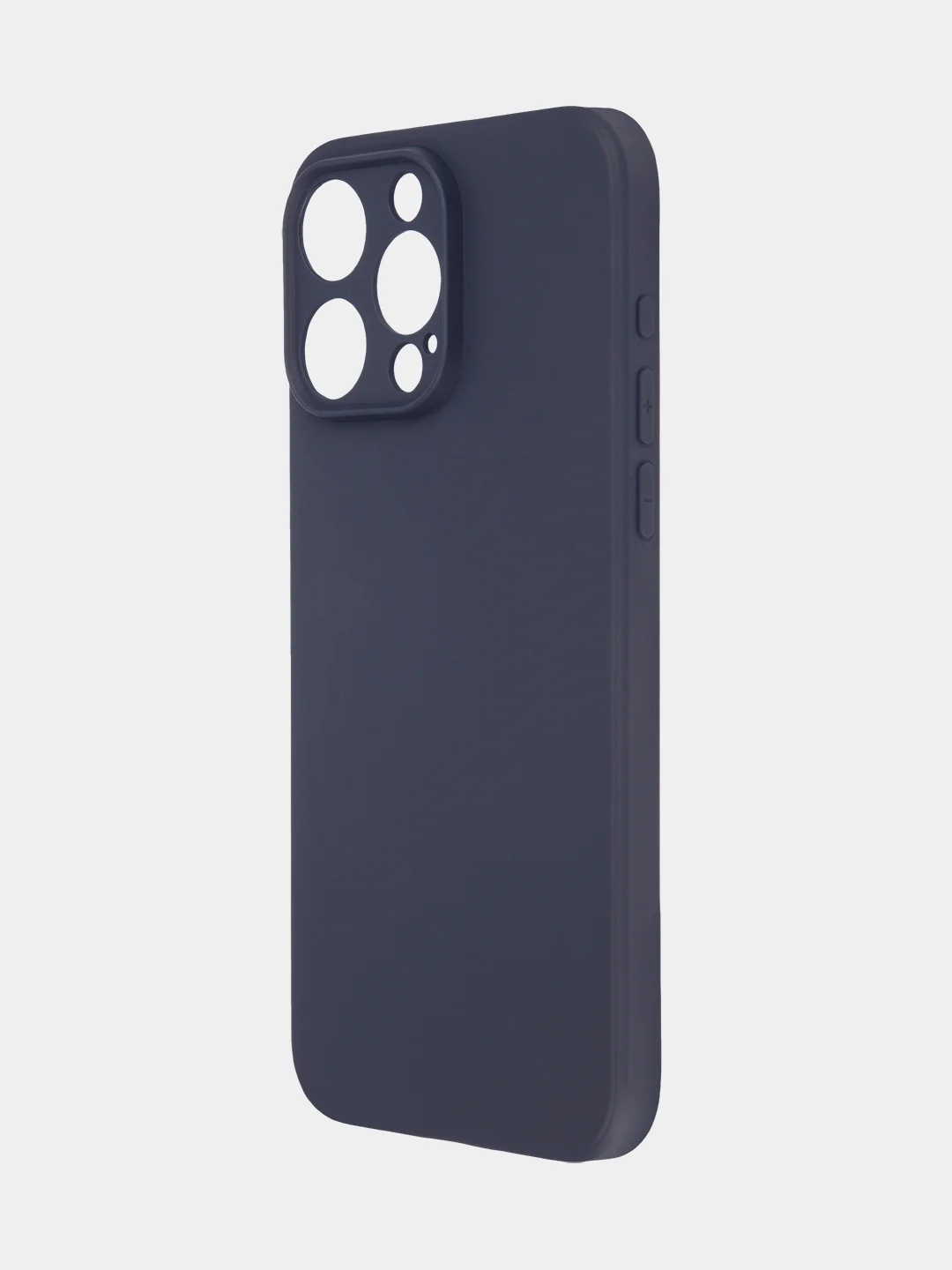 Темно-синий чехол для iPhone 15 Pro Max силиконовый BROSCORP, матовый/ прозрачный, бортик- защита камер