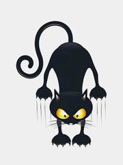 Наклейка на авто "Кошка 3Д", с эффектом дыры в корпусе машины