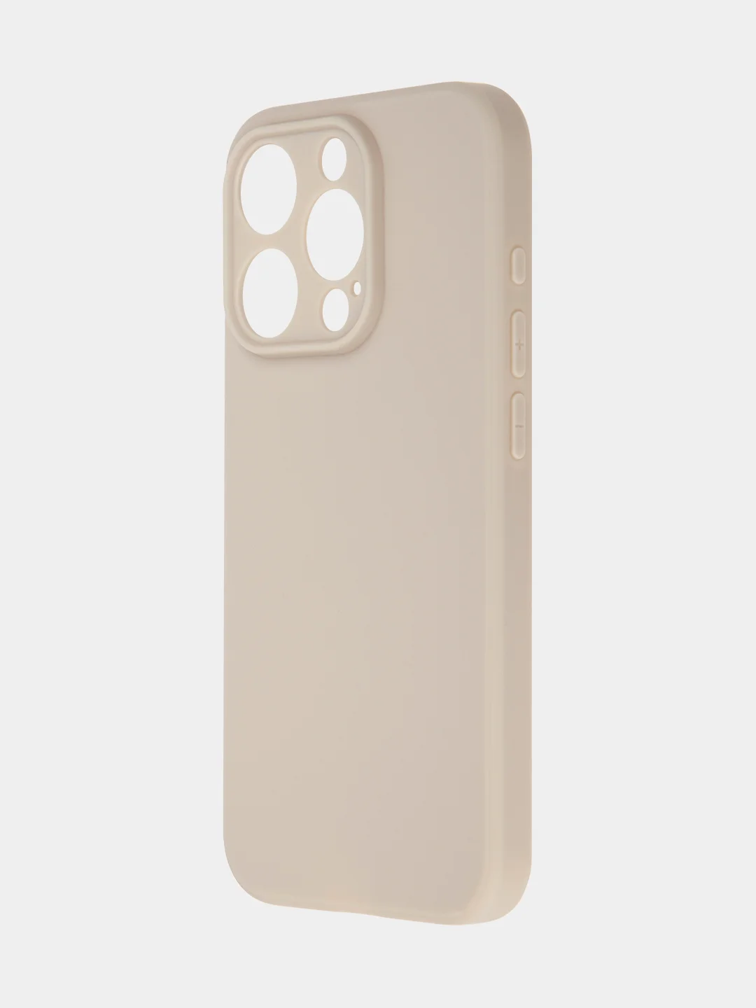 Бежевый меланж чехол для iPhone 15 Pro силиконовый BROSCORP матовый/ прозрачный/ с карманом, защита камер
