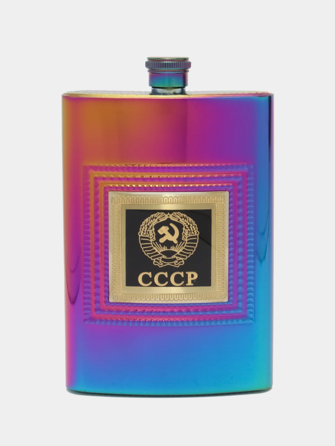 Разноцветный подарочный набор: фляжка, рюмки