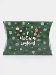 Зеленый коробка сборная Новогодняя, 11 х 8 х 2 см
