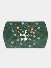 Зеленый коробка сборная Новогодняя, 11 х 8 х 2 см