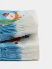 Белый салфетки бумажные однослойные, 24 х 24 см, на Новый год,символ года змея