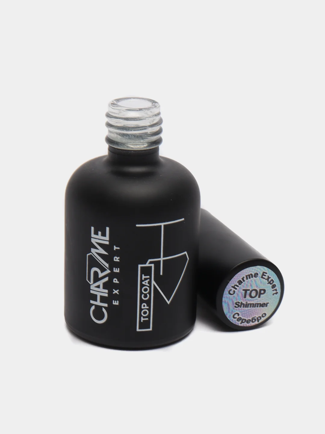 Топ для гель-лака Серебро Charme Expert Shimmer без липкого слоя, завершающее покрытие