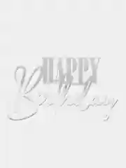 Серебряный топпер "Happy Birthday" для оформления торта из акрила, №4