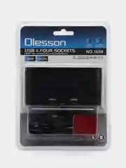 Разветвитель гнезда Olesson 1654 прикуривателя на 4 порта с 2 портами USB и 1 Type-C, USB
