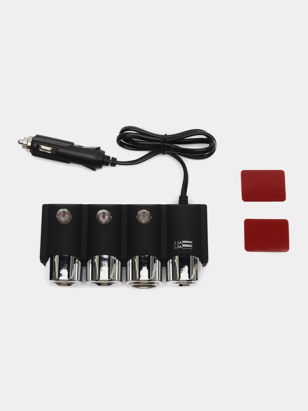 Разветвитель прикуривателя авто 1508 на 3 выхода + 2 USB