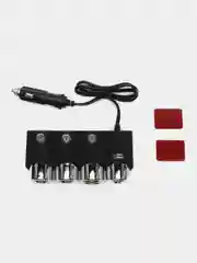 Разветвитель прикуривателя авто 1508 на 3 выхода + 2 USB