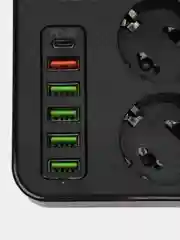 Сетевой фильтр удлинитель Live Power, 3 розетки, 5 USB, 1 Type-C