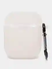 Прозрачный силиконовый чехол для наушников AirPods 1, 2, с карабином