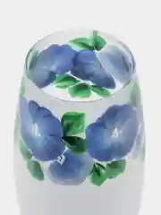 Кораллово-розовый ваза для цветов в подарочной упаковке "Фиалковый браслет" ручная роспись, стекло