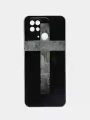 Серый металлик чехол на Xiaomi Redmi 10C / Сяоми Редми 10С прозрачный, с рисунком, защита камеры