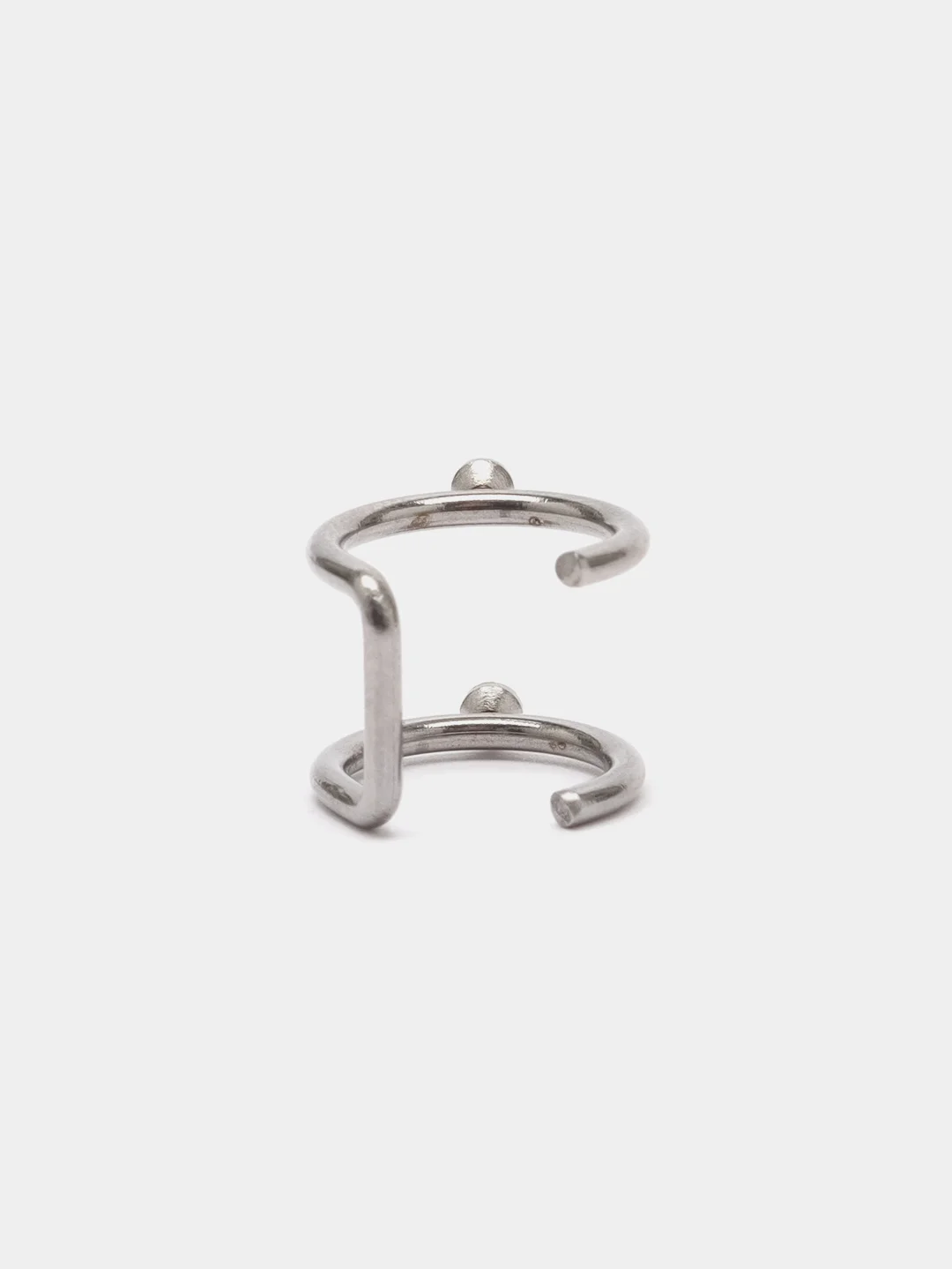Серый меланж сережка-кафф из медицинской стали, 1 штука, моно-серьга, серьги обманка, каф, пирсинг