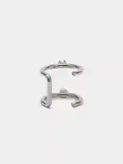 Серый меланж сережка-кафф из медицинской стали, 1 штука, моно-серьга, серьги обманка, каф, пирсинг