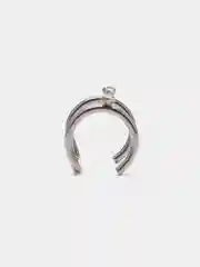 Серый меланж сережка-кафф из медицинской стали, 1 штука, моно-серьга, серьги обманка, каф, пирсинг