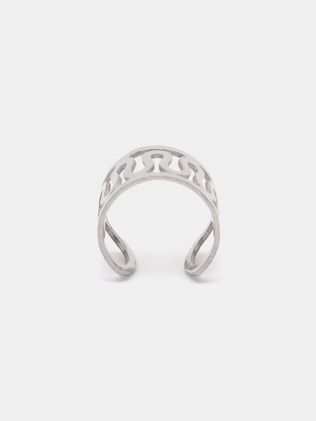 Серебряный сережка-кафф из медицинской стали, 1 штука, моно-серьга, серьги обманка, каф, пирсинг
