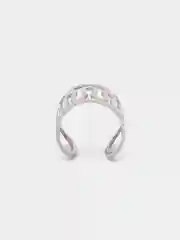 Серебряный сережка-кафф из медицинской стали, 1 штука, моно-серьга, серьги обманка, каф, пирсинг