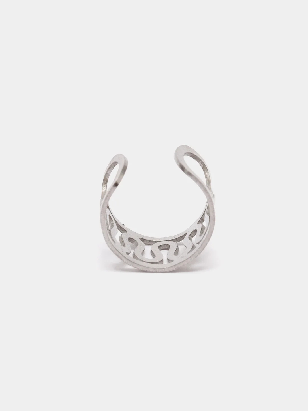 Серебряный сережка-кафф из медицинской стали, 1 штука, моно-серьга, серьги обманка, каф, пирсинг