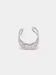 Серебряный сережка-кафф из медицинской стали, 1 штука, моно-серьга, серьги обманка, каф, пирсинг