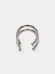Серый металлик сережка-кафф из медицинской стали, 1 штука, моно-серьга, серьги обманка, каф, пирсинг