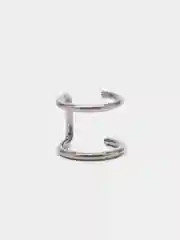 Серый металлик сережка-кафф из медицинской стали, 1 штука, моно-серьга, серьги обманка, каф, пирсинг