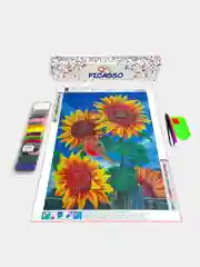 Алмазная мозаика "Подсолнухи", 30 х 40 см, без подрамника