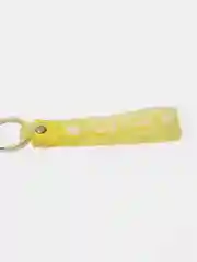 Желтый брелок для рюкзака и ключей, с жидкостью внутри и фигуркой "Бутылочка"