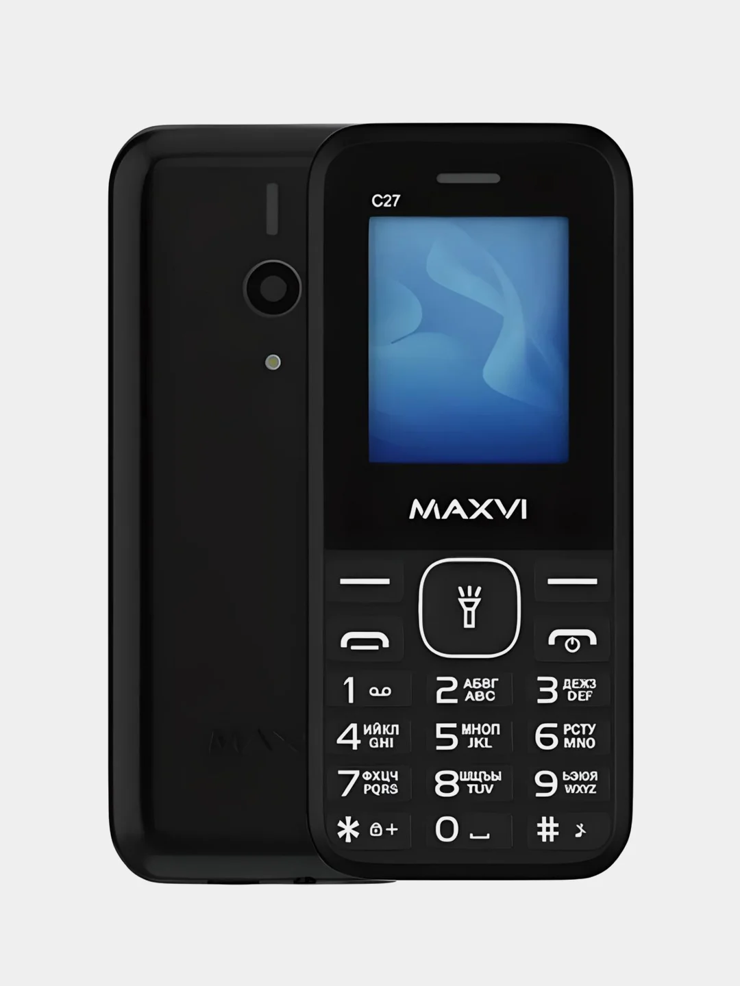 Синий мобильный телефон Maxvi C27, аккумулятор 600 мАч