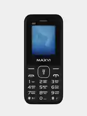 Черный мобильный телефон Maxvi C27, аккумулятор 600 мАч
