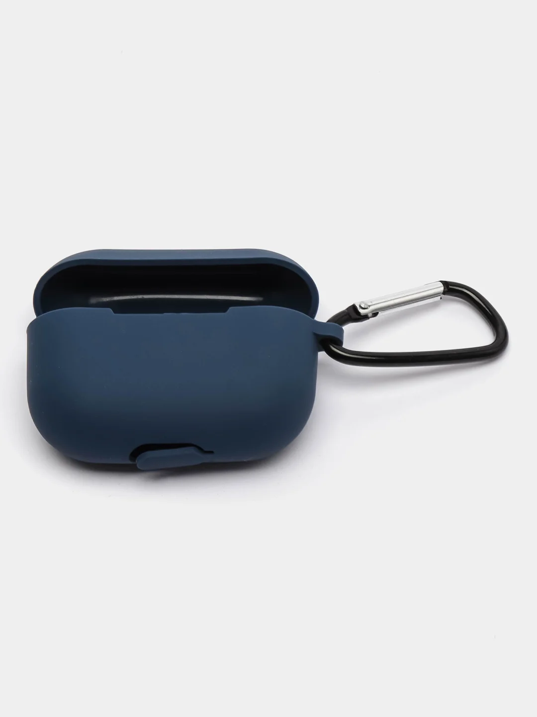 Синий чехол силиконовый для наушников AirPods Pro с карабином