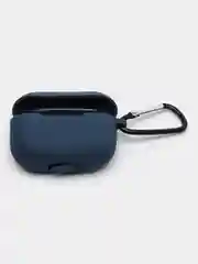 Синий чехол силиконовый для наушников AirPods Pro с карабином
