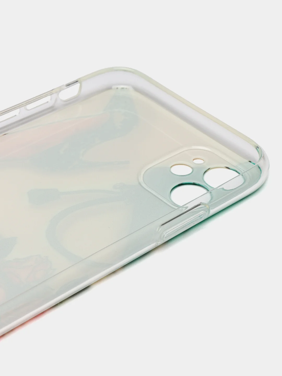 Серый меланж чехол для iPhone 11, с принтом, силиконовый