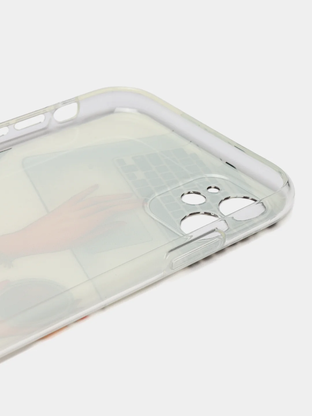 Серебряный чехол для iPhone 11, с принтом, силиконовый