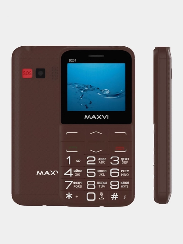 Мобильный телефон Maxvi B231, БОЛЬШИЕ КНОПКИ, С КАМЕРОЙ, АККУМУЛЯТОР 1400мАч