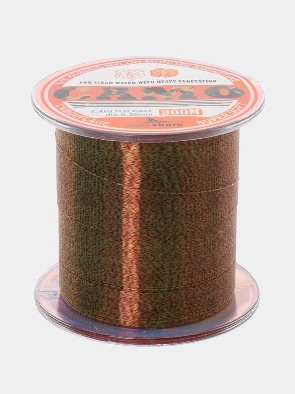 Леска 3D CAMO, 300 м, зеленая, хамелеон