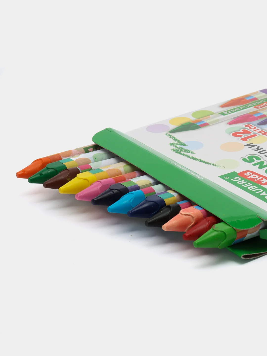 Восковые мелки для рисования утолщенные Brauberg Kids, Набор 12 цветов, 271695