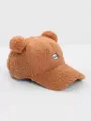 Коричневый бейсболка женская, меховая