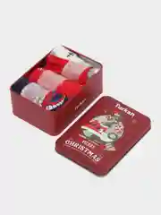 Багровый носки женские новогодние, в подарочной коробке, по 3 пары