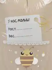 Шар на выписку мальчик, девочка "Боди для малыша", с метрикой, бежевый, 58 см