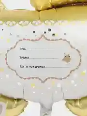 Шар фольгированный на выписку "Коляска для малыша", с метрикой, 89 см