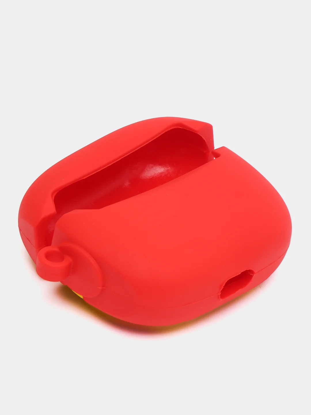 Алый чехол для беспроводных наушников Apple AirPods 3 / Аирподс 3, с карабином, мультяшный